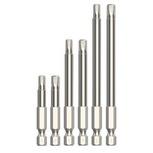 S2 Steel Magnetic Torx Screwdriver Bit T5 - T40 Specification 100mm Length 1/4" Hex Shank