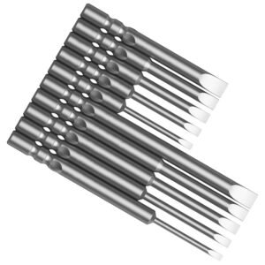 4mm round shank 40mm length slotted head screwdriver bits