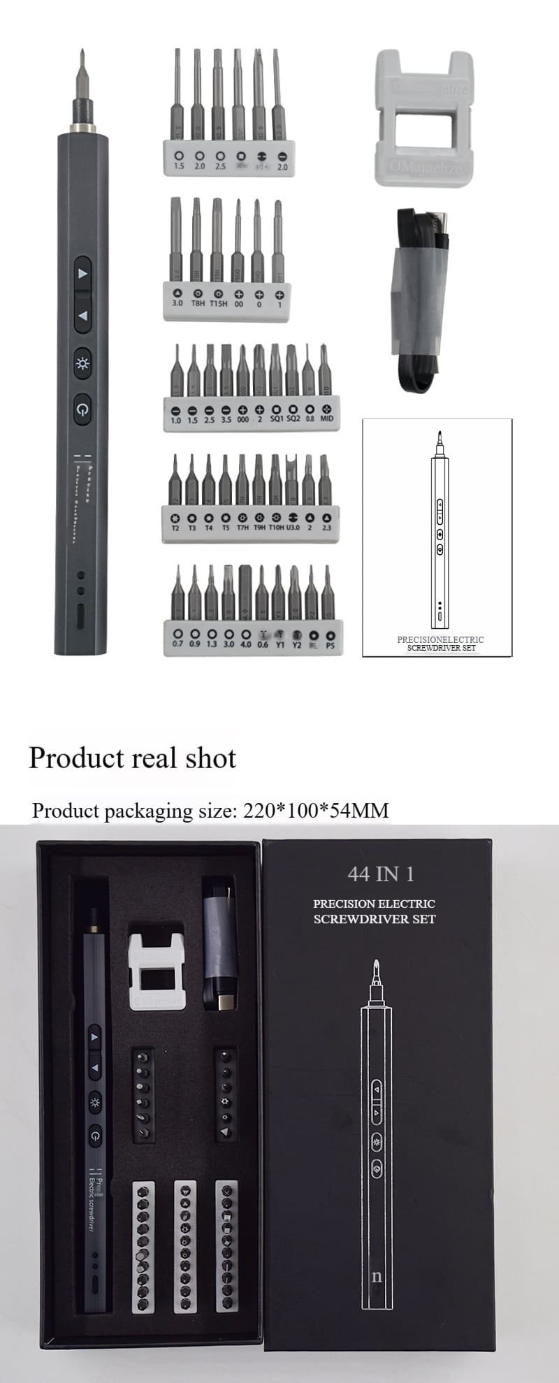 44 in 1 Multifunctional Pen rechargeable USB-C precision Durable Compact electric screwdriver set