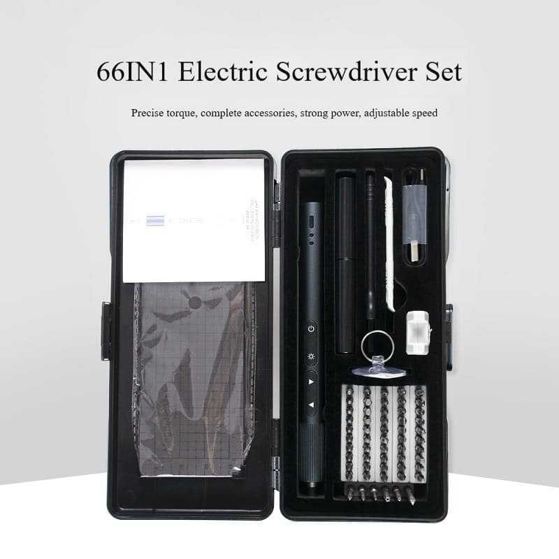 66 in 1 Precision Cordless Screwdriver Set Rechargeable Multi Tool Kit