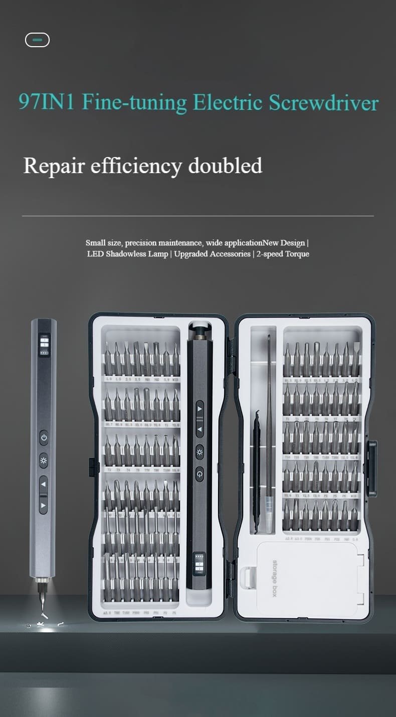 97 in 1 type crechargeable electric screwdriver set