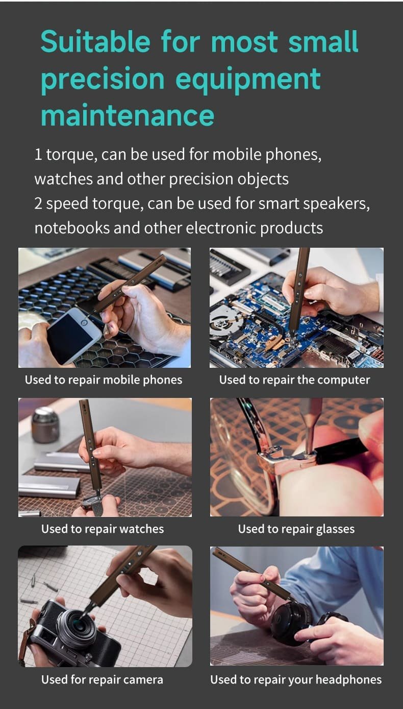 Rechargeable with Type C and 3 LED Lights Precision 53 in1 Electric Screwdriver Set